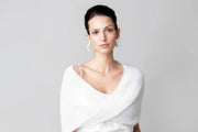 Braut Stola aus Merino Mohair Seide mit Perlmuster