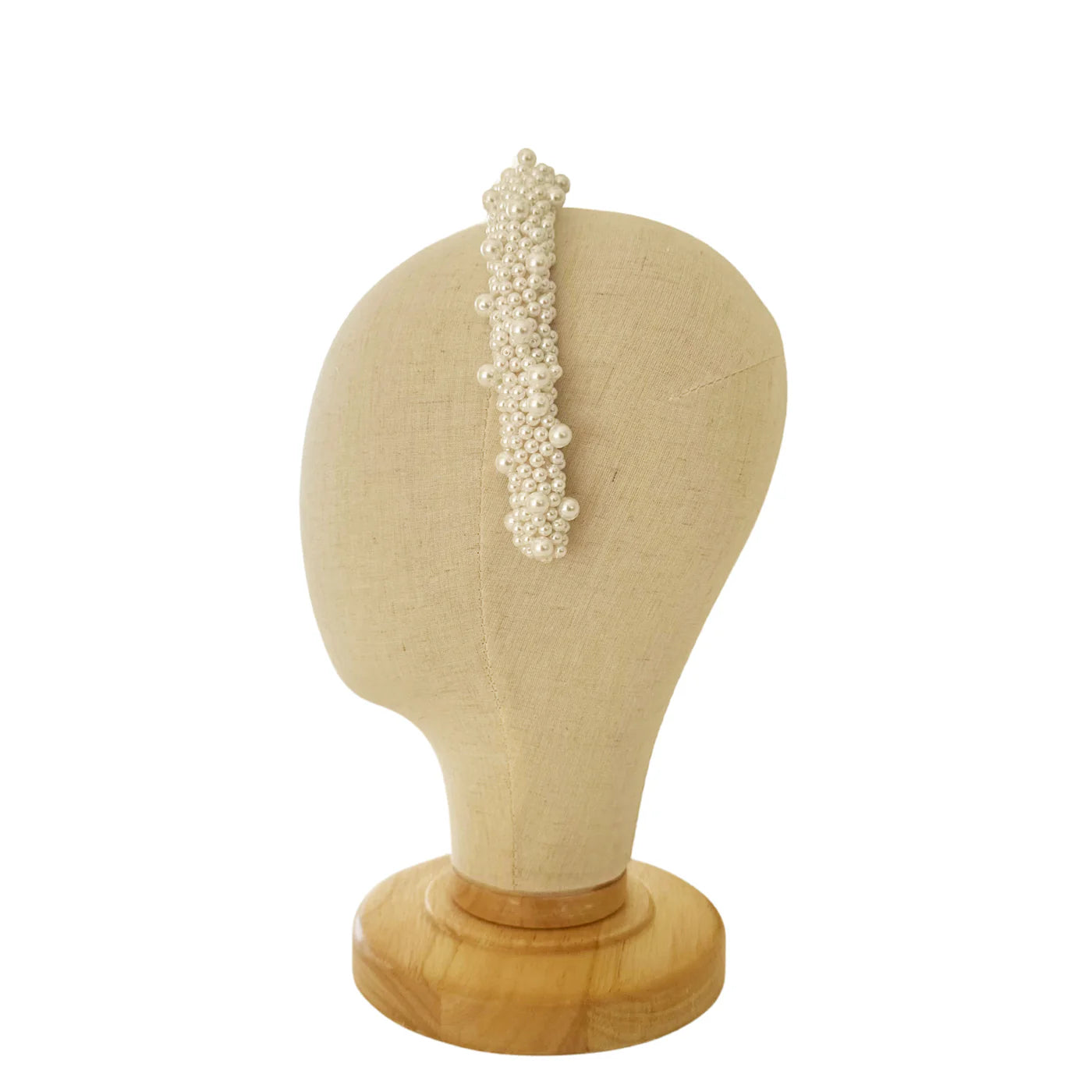 Perlen Braut Haarreif handgefertigt mit einzeln aufgenähten Perlen
