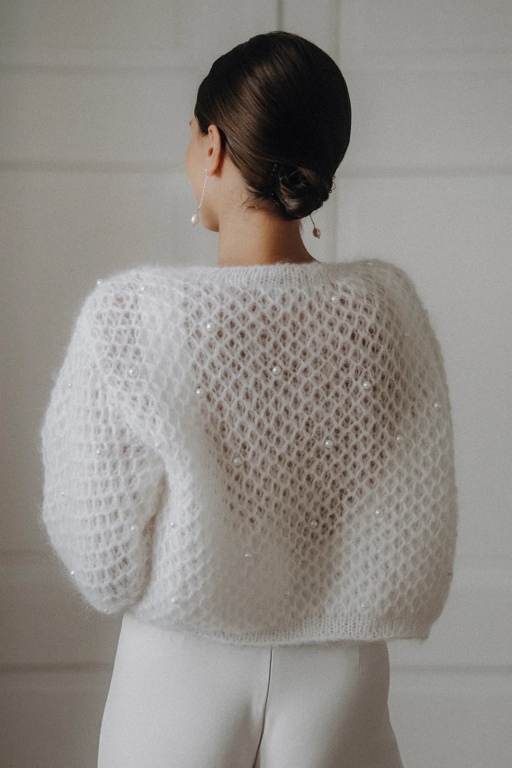 Grobgestrickter Brautcardigan 